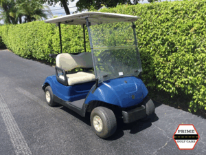 Blue Yamaha 2 Passenger Golf Cart affordable golf cart rental, golf cart rent cabo san lucas