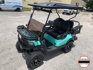 Mint Aluma 4 Passenger Lifted Golf Cart affordable golf cart rental, golf cart rent cabo san lucas