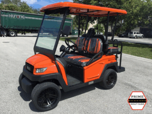 Orange Bintelli Beyond 4 Passenger Golf Cart affordable golf cart rental, golf cart rent cabo san lucas