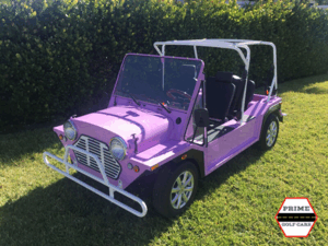 Pink Mokee 4 Passenger Golf Cart affordable golf cart rental, golf cart rent cabo san lucas