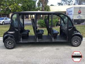 Polaris Gem 6 Passenger Black Golf Cart Rental Without Doors affordable golf cart rental, golf cart rent cabo san lucas