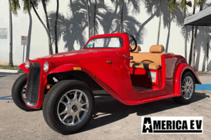 Red America EV California Roadster 4 Passenger Golf Cart affordable golf cart rental, golf cart rent cabo san lucas