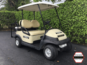 Tan Club Car 4 Passenger Golf Cart affordable golf cart rental, golf cart rent cabo san lucas