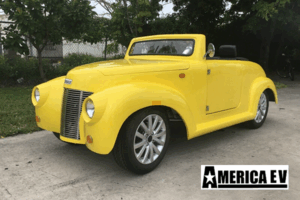 Yellow America EV 39 Roadster 4 Passenger Golf Cart affordable golf cart rental, golf cart rent cabo san lucas