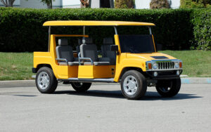 Yellow Hummer Limo Golf Cart affordable golf cart rental, golf cart rent cabo san lucas