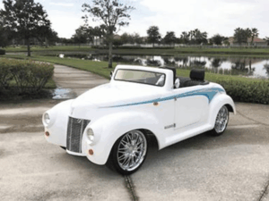 White 39 Roadster Woody 4 Passenger Golf Cart golf cart rental cabo san lucas, cabo san lucas golf cart