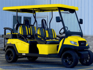 Yellow Bintelli Beyond 6 Passenger Golf Cart cabo san lucas golf cart rental, golf cart rentals